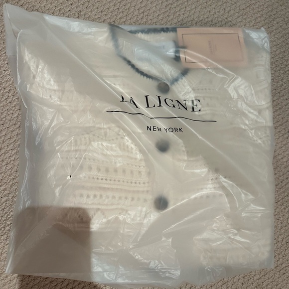 NEW La Ligne Mallory Cardigan. Cream/Black. S. NWT. - Picture 8 of 9